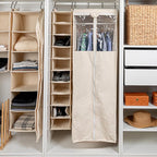 Household Essentials Hanging Shoe Organizer, 10 Wide Cubbies with Cedarline Pockets, Heavy-Duty Cotton Canvas, Removable and 