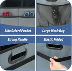 Simple Deluxe Car Trunk Organizer for SUV, Collapsible 2 Compartment 50L Automotive Storage Box with 5 Pocket, 600D
