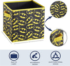 Batman Collapsible Storage Cubes – Set of 2 Foldable Fabric Bins for Kids – Organizer Boxes with Iconic Logo – Closet & Toy S