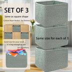 COMFY-HOMI 3Pack Small Woven Cotton Rope Basket for Organizing, Gift Baskets for Handles, Empty Gift Baskets, Medium Rope Bas
