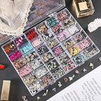 Noverlife 36 Grids Clear Plastic Jewelry Organizer Box, Nail Charm Holder Double Buckle Bead Organizer Storage Container Box,