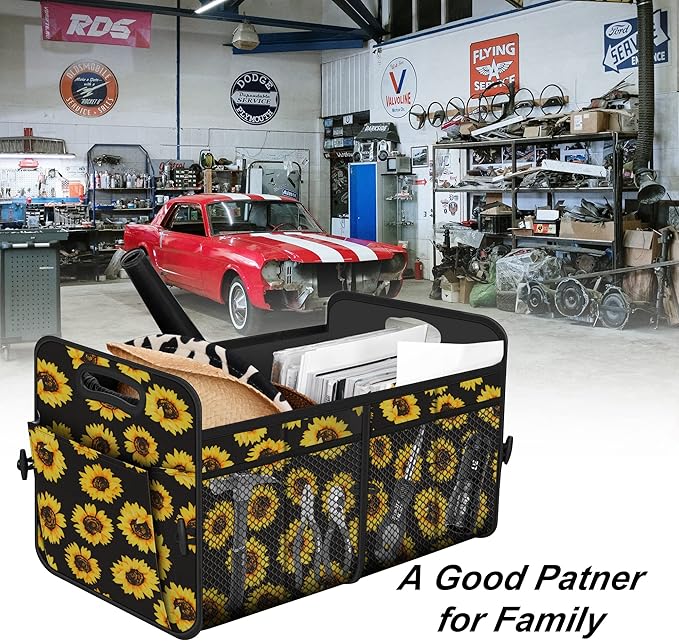 Femuar Car Trunk Organizer with 72L Large Capacity Waterproof Collapsible and 11 Pockets, Trunk Organizer for Car SUV/Jeep/S