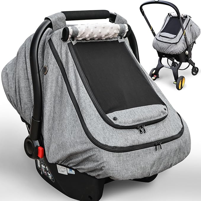 Waterproof Baby Car Seat Cover，YVMVDV Patented Cold Weather Carseat Cover for Babies,Infant Car Seat Cover Canopy for Boy Gir