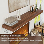 Floating Shelves for Wall, 48 Inch Wide x 12 Inch Deep Floating Shelves, Long Wood Floating Wall Shelf Shelves for Living Roo