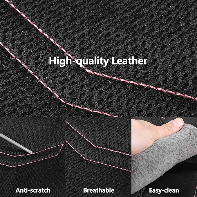 Pink Seat Covers,Sport and Breathable Seat Covers, Anti-Slip Universal Fit Automotive for Cars Sedan SUV and Truck(2 Pieces,F