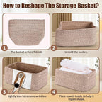 5-Pack Small Woven Rope Storage Baskets – 2 Sizes Organizer Bins for Closet, Shelf, Bookshelf, Nursery, Changing Table, Fabri