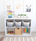 OrganiHaus Cotton Rope Basket for Shelf - Woven Storage Basket for Organizing, Closet & Toy Storage - 3-Toned Gray - 15x9x10