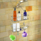 Simple Houseware Bathroom Hanging Shower Head Caddy Organizer, Silver (26 x 16 x 5.5 inches)