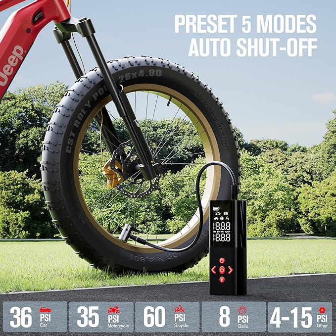 GOOLOO AP150 Tire Inflator Portable Air Compressor, 2X Faster 150PSI Cordless Air Pump for Car Tires with Auto-Shutoff, Portable Tire Pump with Digital Pressure Gauge for Car, Motorcycle,Bike, Ball
