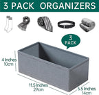3 PACK Drawer Organizer Clothes，drawer Divider， Dresser Drawer Storage for Sock, Underwear, Bra，Panties，Belt, Tie, Stockings,