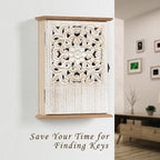 Key Holder for Wall Decorative Key Box Key Cabinet, Wooden Key Hooks Wall Mounted Key Hangers Rustic Key Rack with 6 Key Hook