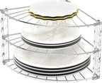 Simple Houseware 3-Tier Counter Corner Shelf Organizer, Chrome