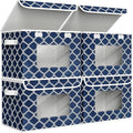 Univivi Fabric Foldable Storage Boxes [4-Pack] Large Collapsible Stackable Storage Bins with Lids, Closet Organizers and Stor