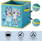 Bluey Set of 2 Collapsible Storage Cubes,10"x10"x10" Fabric Bins for Kids, Spacious Foldable Toy Organizer Boxes for Bedroom,