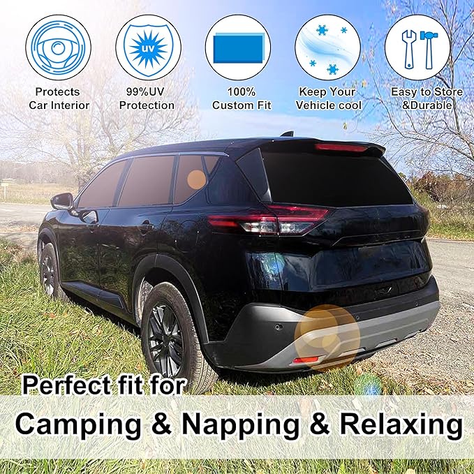 TINGLU Window Shades for Nissan Rogue Sport(Not for Rogue) 2017-2024 8PCS Accessories Car Side Full Windows Rear Triangular Windshield Sun Shade Sun UV Rays & Privacy Protection for Camping,Napping