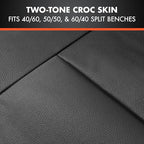 BDk Faux Leather Car Seat Cover Full Set - Front & Rear Split Bench Black Seat Covers For SUV & Truck Seat Covers, Airbag Com