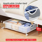 Yecaye Under Bed Storage with Wheels, 2 Pack Under Bed Shoe Storage Organizer Drawer, Tool-free Assembly Metal Underbed Stora