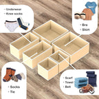 Simple Houseware Foldable Drawer Organizer Set of 12, Beige – Fabric Storage Bins for Clothes, Underwear, Bra, Panty, Socks, 