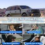 Front Side Half Window Shade Foldable Custom Fit for Ford Expedition SUV 2020-2025 Car Window Shades for Side Window Sun Shade UV Protection Heat Insulation for Camping Sleeping 6PCS