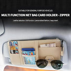 2 Pack Car Visor Organizer for Ford F150 2021-2025, Sun Visor Storage Pouch Premium PU Leather Interior Accessories Pocket Multi-Function Card Holder,Beige