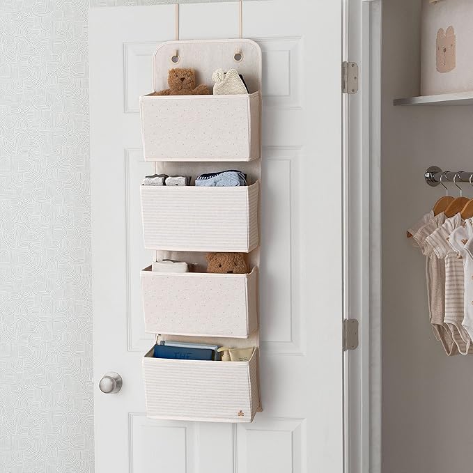 Delta Children GAP babyGap 2-Pack Over the Door Storage Organizer with 4 Pockets, Tan