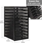 Mind Reader 10-Drawer Desk Organizer for Office Supplies, Crafts, Mail Sorting & More, Metal Mesh, 10.75"L x 14"W x 21.25"H, 
