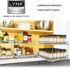 LYNK PROFESSIONAL® Pull Out Spice Organization for Cabinets - 10-3/8 inch Wide – Spice Rack for Inside Cabinets, Slide Out Sp