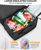 Golf Trunk Organizer with Built-in Hard Frame & Insulated Cooler Compartment, Ventilated Shoe Storage for 2 Pairs(Up to Mens U