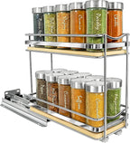 LYNK PROFESSIONAL® Élite™ Pull Out Spice Organization for Cabinets - 4-3/8 inch Wide – Spice Rack for Inside Cabinets – Wood/