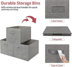 GRANNY SAYS Closet Organizers and Storage, Fabric Storage bins with Label Holder, Shelf Baskets for Organizing Bedroom, Decor