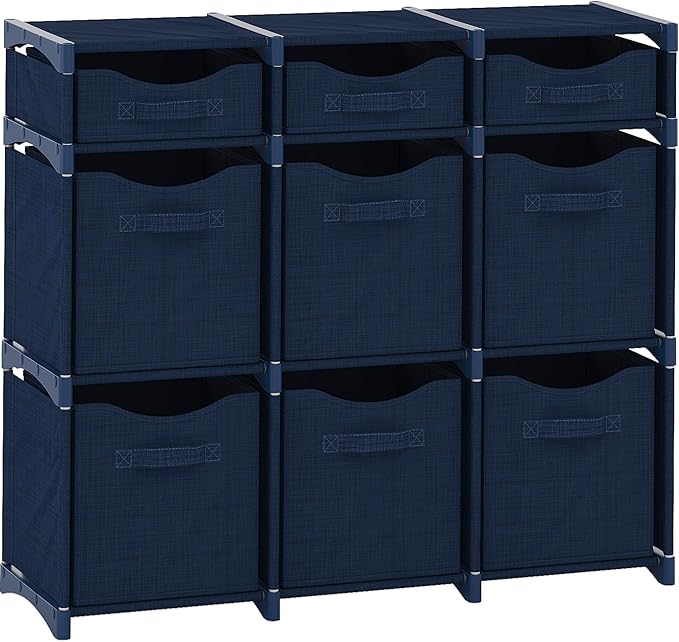 Cube Storage Organizer with Storage Bins Included - The Perfect Closet Organizers and Storage Solution. Includes 9 Storage Cu