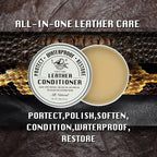 SALTY FISH All-Natural Leather Conditioner and Cleaner,Made with Mink Oil Beeswax,Protect Soften Waterproof Leather Furniture
