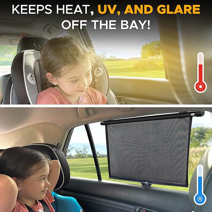 EcoNour Car Window Shades for Windows (2 Pack) | Shade Automotive Interior Sun Protection Large Offers Complete from UV Rays and Glare 18" x 20"