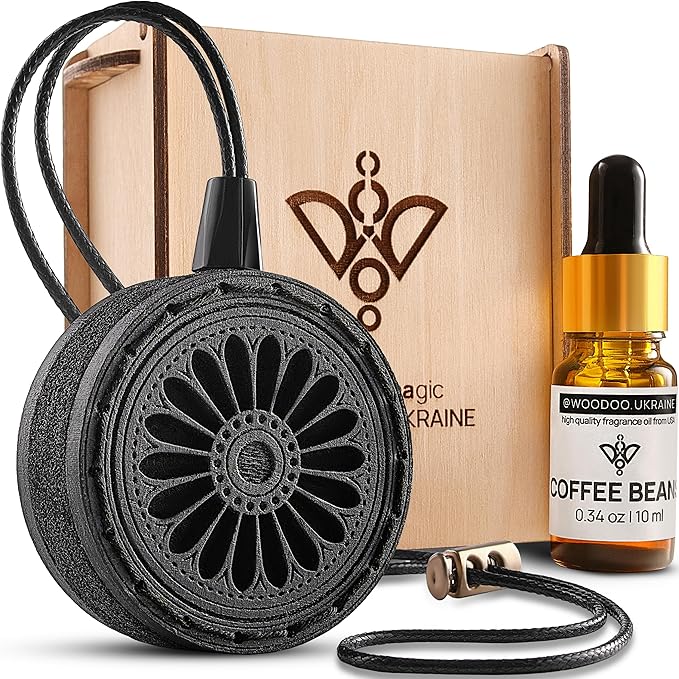 Handmade Wood Car Air Freshener — Best Wheels Designed Refillable Essential Oil Diffuser — Long Lasting Coffee Beans Fragranc