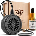 Handmade Wood Car Air Freshener — Best Wheels Designed Refillable Essential Oil Diffuser — Long Lasting Coffee Beans Fragranc