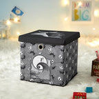 The Nightmare Before Christmas Collapsible Storage Cube with Removable Lid,10"x10"x10" Fabric Organizer Bin for Essentials