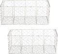 DII Chicken Wire Collection Farmhouse Vintage Wall Baskets, Medium Basket, White