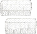 DII Chicken Wire Collection Farmhouse Vintage Wall Baskets, Medium Basket, White
