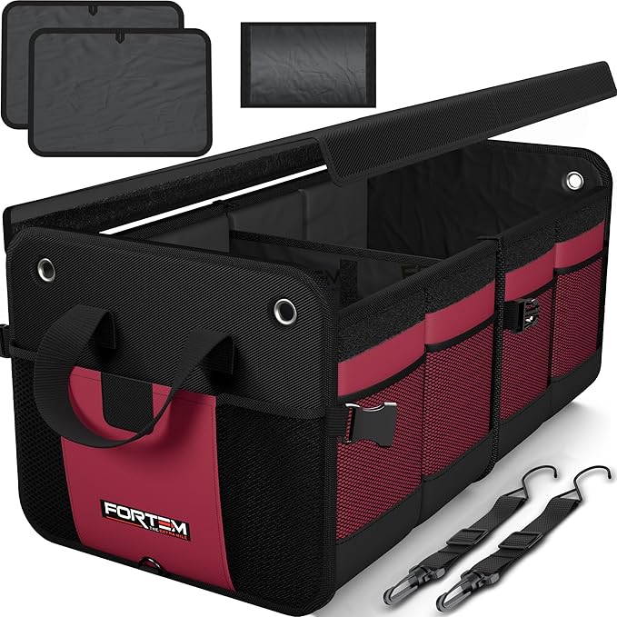 FORTEM Trunk Organizer For SUV Car Organizer and Storage, Multi-Compartment Storage Bag Car Accessories for Women Men, Perfect