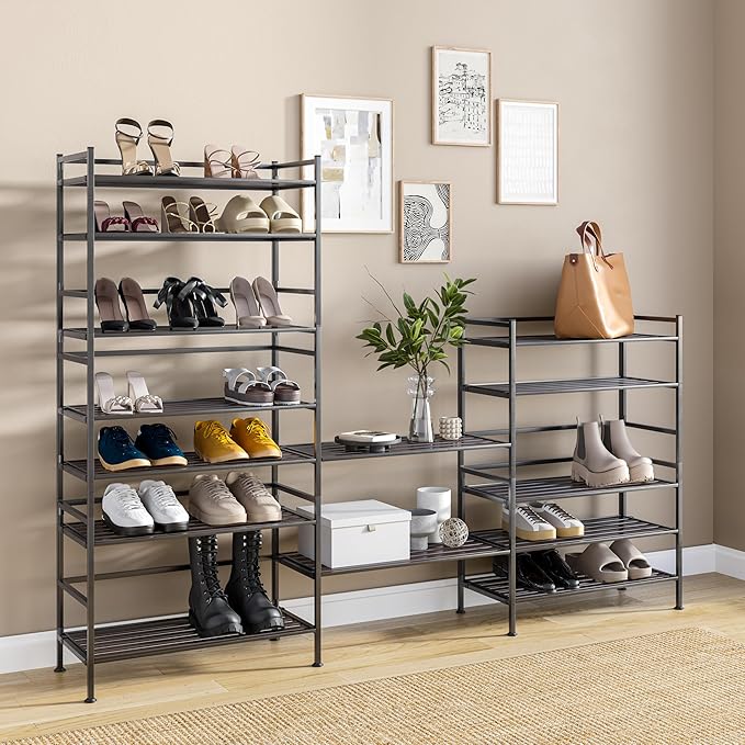 Seville Classics Sturdy Freestanding Storage Shelf for Bedroom, Closet, Entryway, Dorm Room Organizer Stackable Durable Metal