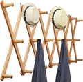 WEBI Accordion Wall Hanger,Expandable Wooden Coat Rack Wall Mounted,Accordion Hat Rack for Wall,Accordion Hook Rack for Hats,