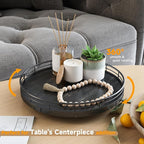10" Oak Bathroom Vanity Tray Turntable for Perfume Candle, Round Wooden Decorative Tray for Kitchen Sink Countertop Organizer