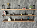 Floating Shelves 70 inch Wall Bookshelf Industrial Pipe Shelving Shelves Real Wood Planks Rustic Wall Shelves Hanging Bookshe