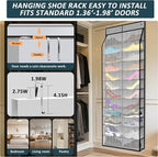 Kotkn 24-Pair Over Door Shoe Organizer for Family & Kids, Double Sided | Hanging Storage for Sneakers, Boots, Toys & Room Org