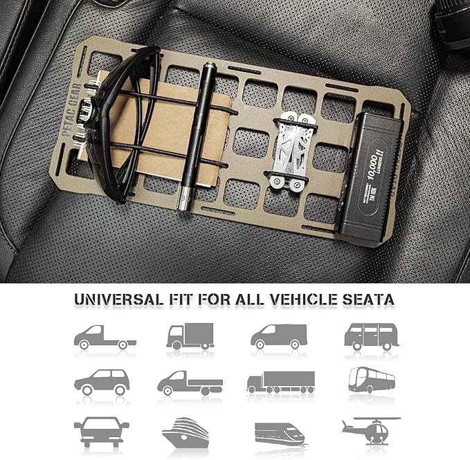 PETAC GEAR Car Sun Visor EDC Orgnaizer|Auto Rigid Molle Panels For Vehicles Car Seat Back Organizer Tactical Gears Rack Truck Mount Panels (Dark Earth)