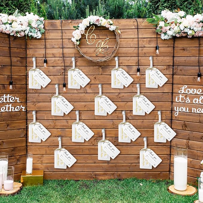 Sweetude 48 Sets Leather Luggage Tag Bulk and So The Adventure Begins Luggage Tags with Name Card for Wedding Bridal Shower B