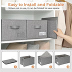GRANNY SAYS Storage Bins for Shelves, Closet Bins with Label Holders, Fabric Storage Bin for Bedroom, Decorative Storage Cont