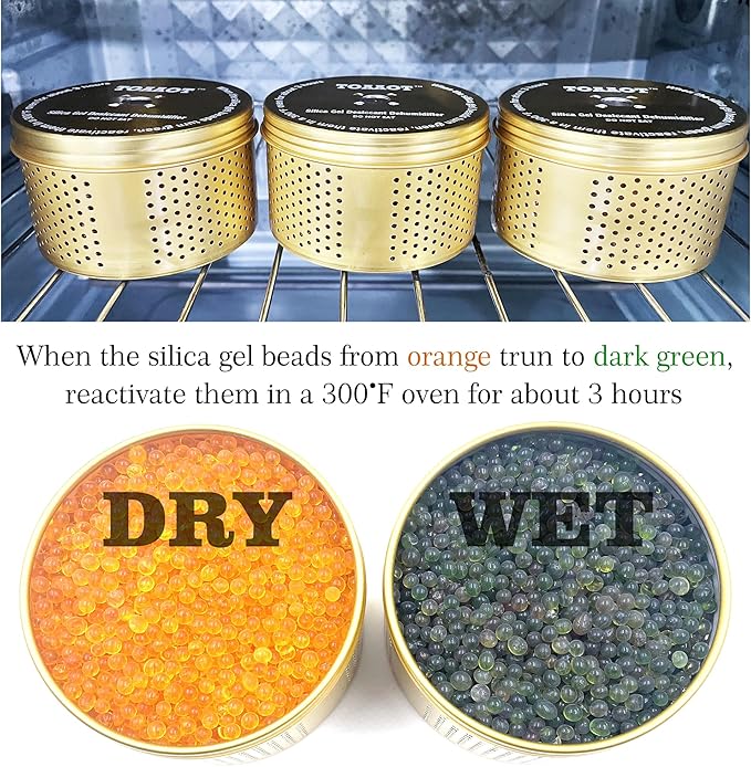Gun Safe Dehumidifier 200g - Small Silica Gel Desiccant Canister, Moisture Absorber for Gun Cabinets & Safes, Protect 27