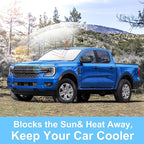 Front Windshield Sun Shade Foldable Front Window Sun Shield Visor Custom Fit for 2019-2024 Fo-rd Ranger Block UV Rays Car Accessories Heat Keep Car Cooler