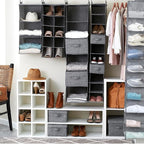 Household Essentials 6 Shelf Hanging Closet Organizer, Hanging Closet Shelf, Fabric Poly Linen and PEVA Shelving